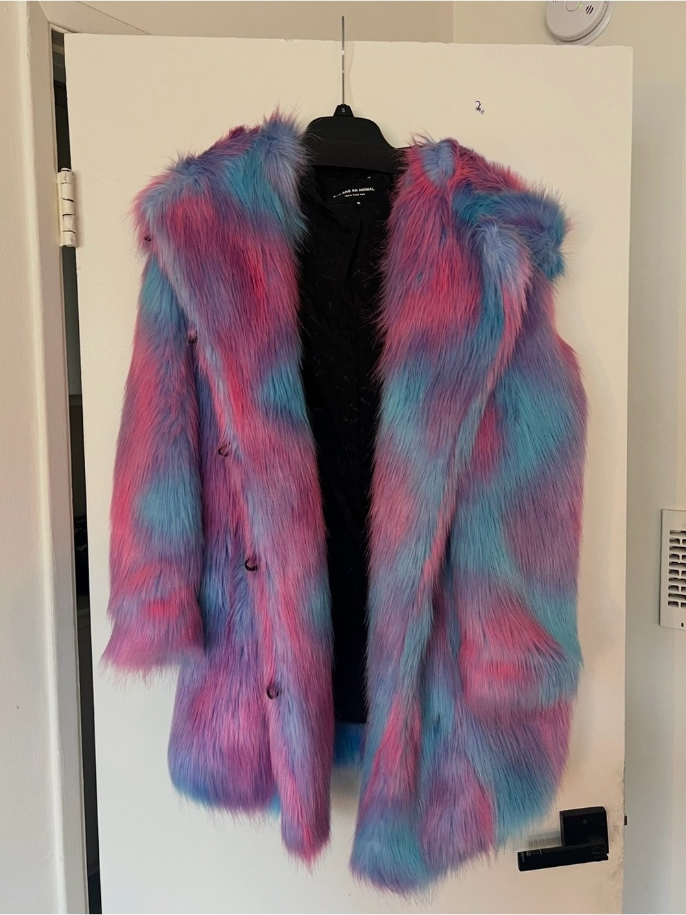 SpiritHoods Multicolor Faux Fur Hooded Coat in Pink, Purple & Blue - Picture 2 of 2